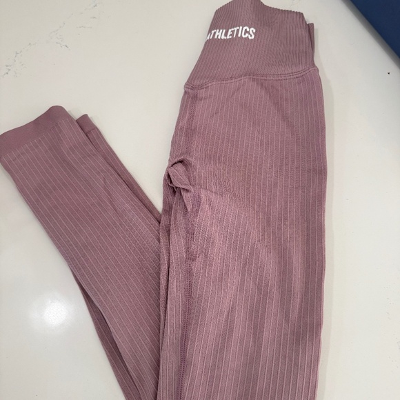 Royal Athletic Dusty Pink Ribbed Leggings - Picture 1 of 4